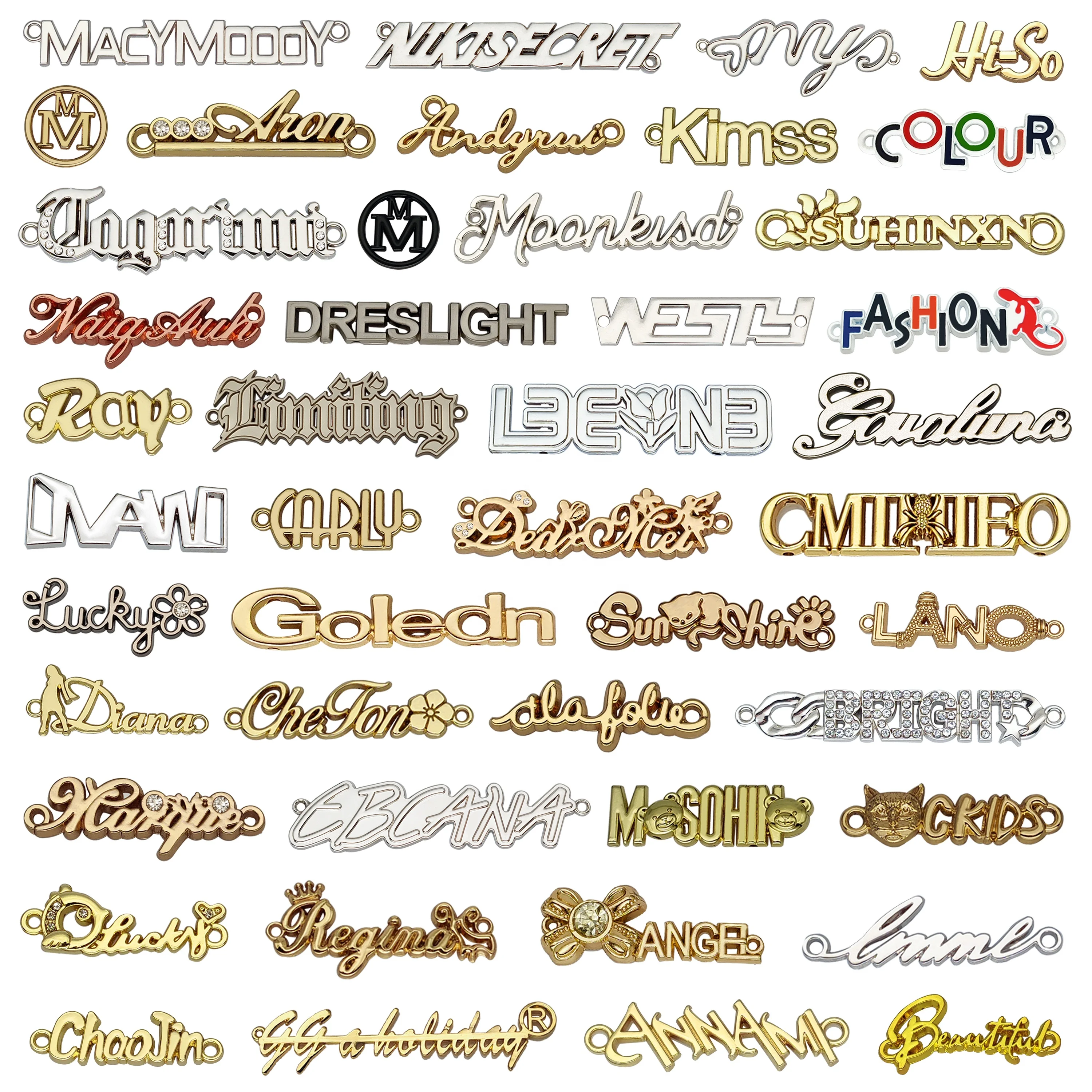 High Quality Clothing Customized Brand Logo Engraved Plate Tag Custom Metal Labels For Garment