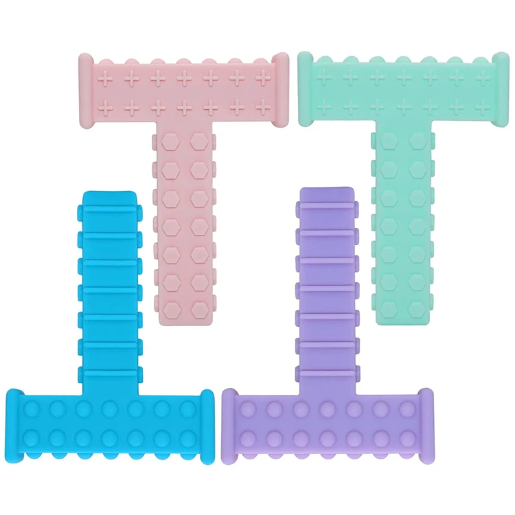BPA Free Non-toxic Sensory Chew Tubes Toys Food Grade Silicone Chewy Sticks Teether Toy
