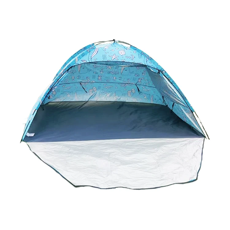 Camping Sun Shelter UPF 50+ UV Protection PU800 Waterproof Ventilation Light Blue Ocean Tent For 3-4 Person Outdoor Playing