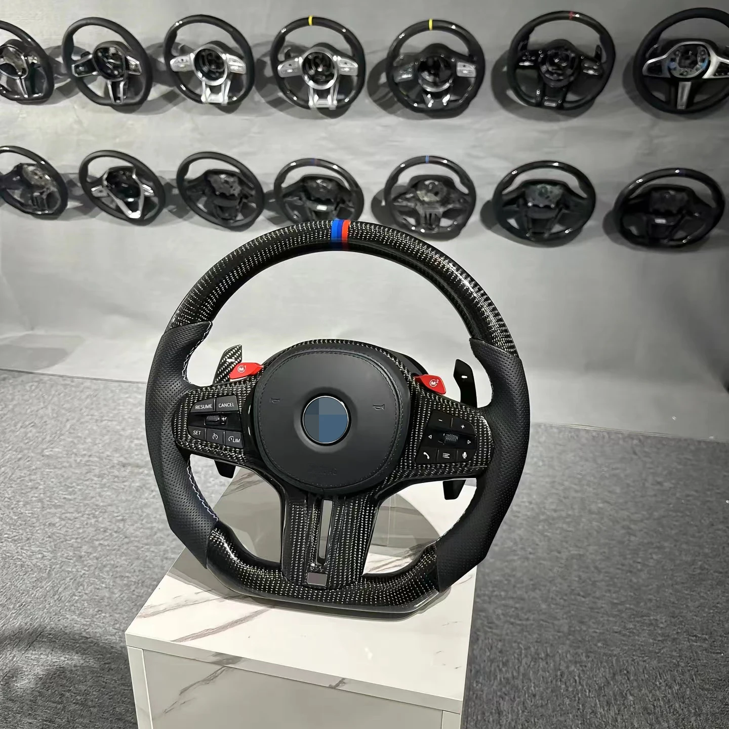 High M Sport Performance Forged Carbon Fiber with Shift Paddle Carbon Fiber Steering Wheel For BMW 3 f30 f80 x2 g22 g82 g20 g80