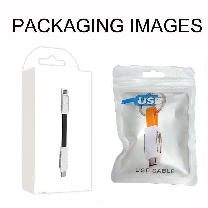 Key Ring Usb Cable 4 in 1 Magnetic Micro USB Key Chain Adapter Data Charging Cable