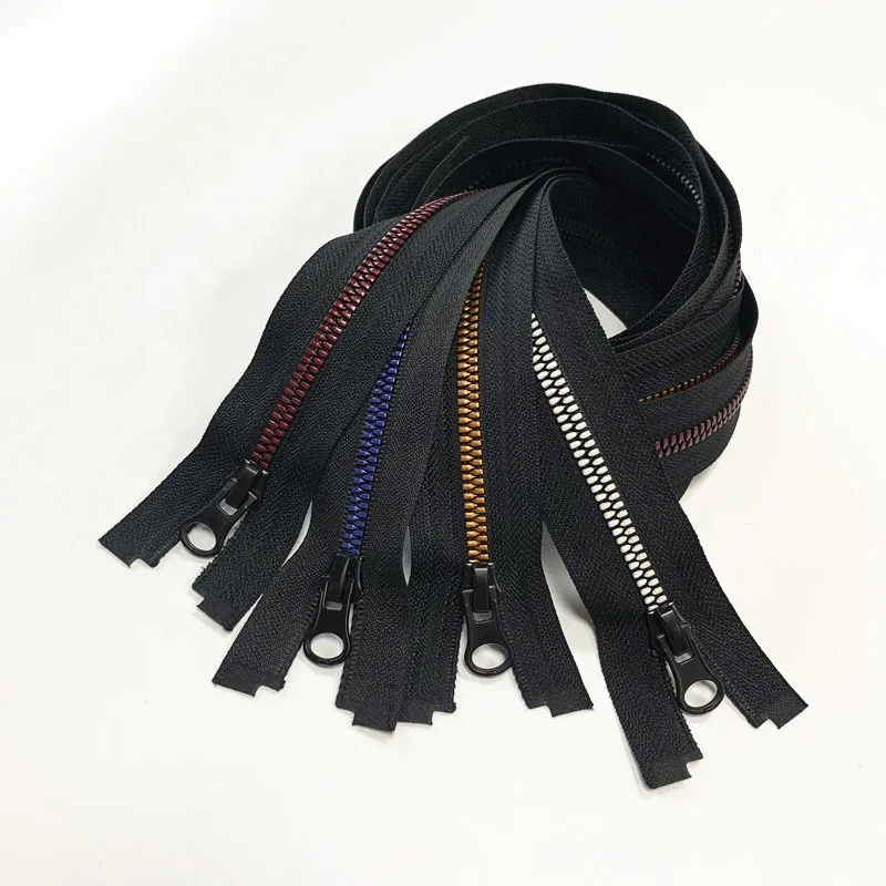 Custom #5 resin zipper plastic Corn Teeth Colored Teeth open end zip plastic zipper for clothes bags