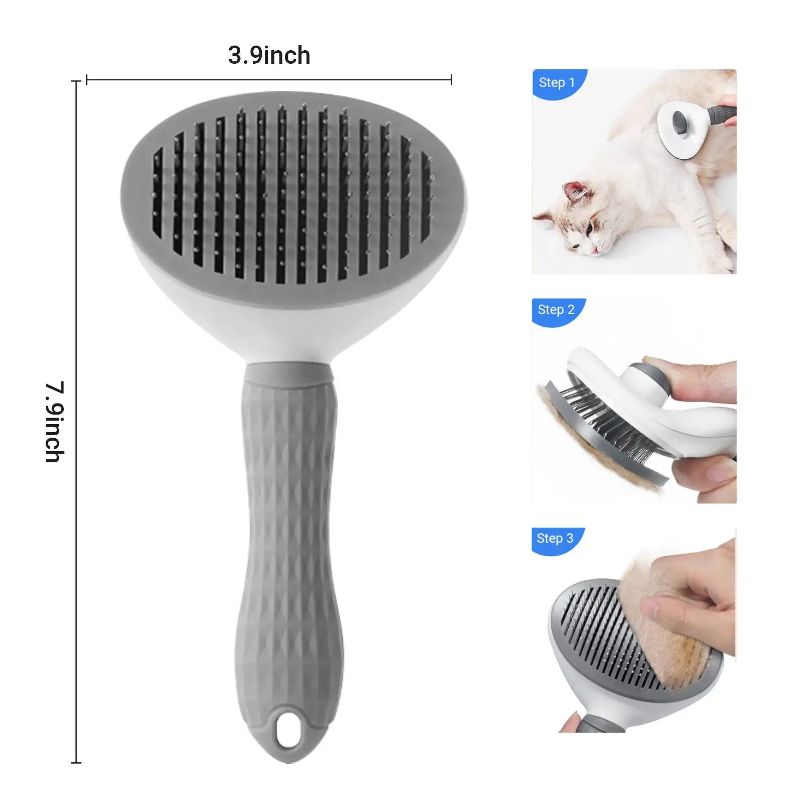 Pet Care Grooming Tool Animal One Touch Brush Hair Removal Slicker Combs for Dogs and Cats