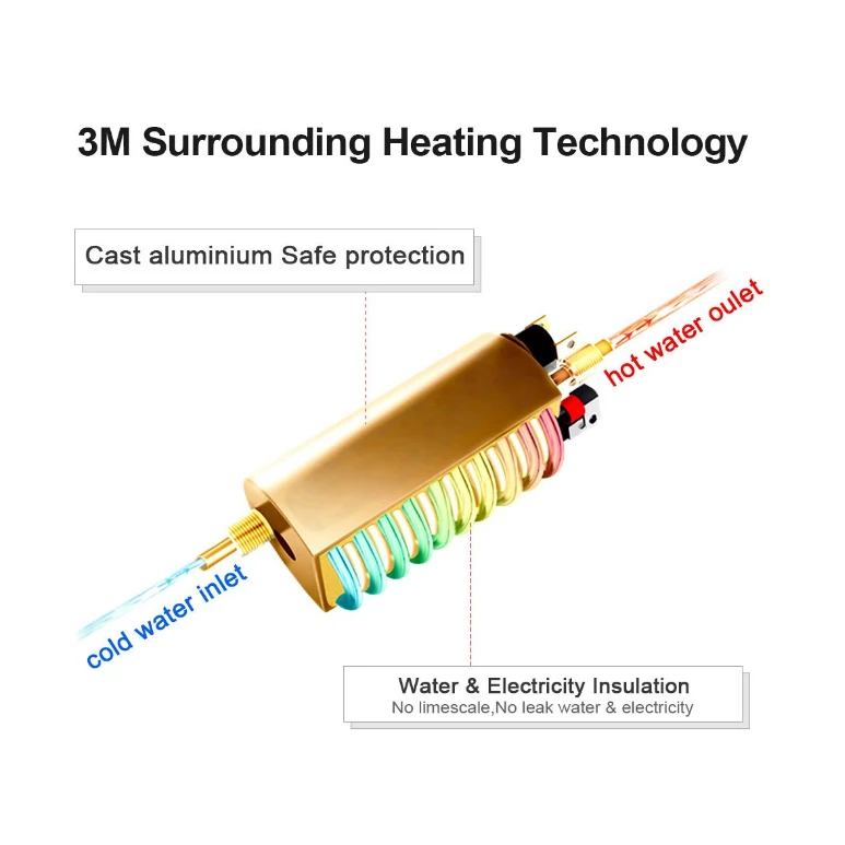 
High speed 5.5KW instant tankless mini kitchen atautomatic electric water heater 