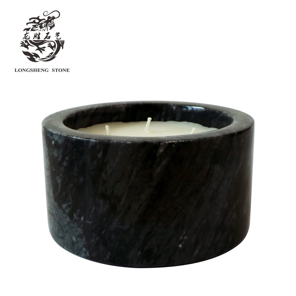 Популярный Каменный Подсвечник, банка/емкость для хранения из натурального мрамора и подсвечник