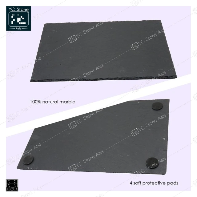 
ZIRAN Amazon Natural Black Rectangle Slate Plate Wholesale Food Tray Plate Black Cheese Board Kitchen Plate Cheese Tray Slate 