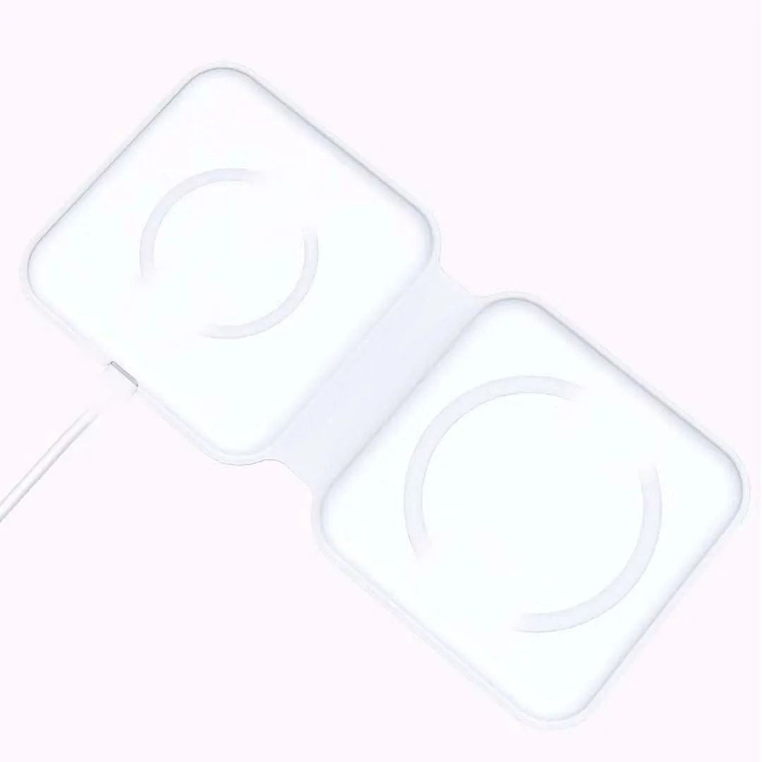 
new wireless charger with the magsafes foldable magnetic band for iphone12 two-way charging 