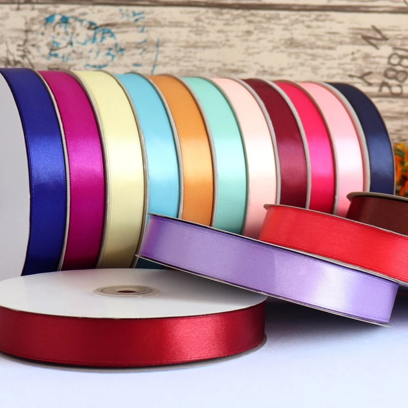 Printed Satin Ribbon Wholesale Gift Ribbon Manufacturer 3-100MM Width Pure Color Single Faced Satin Ribbon