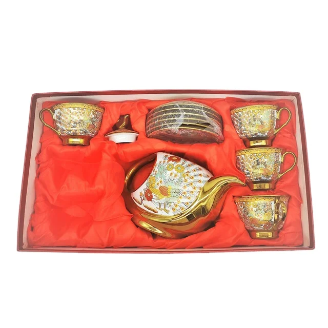 
 13 шт. фарфоровый позолоченный чайный сервиз, чашка и блюдце, турецкий чайный сервиз  