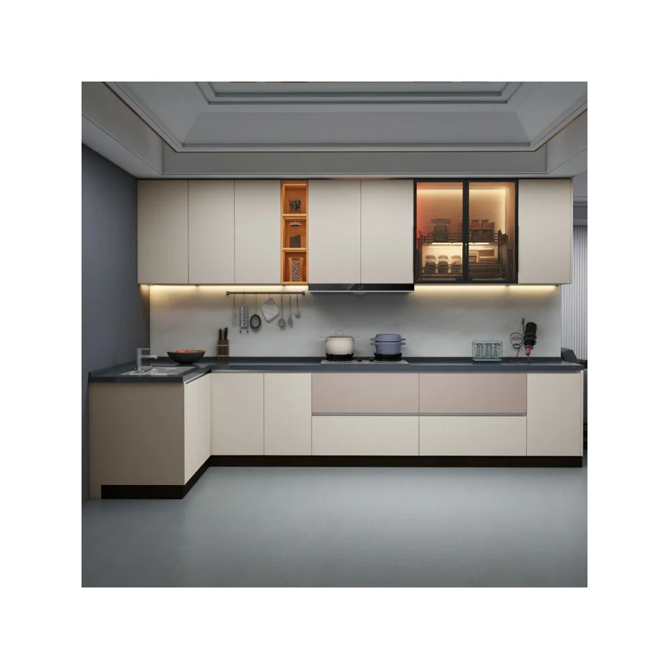 Made in China Professional Fully Customized Kitchen Cabinets With Lacquer Cabinets Complete Sets For Retail Export kitchen
