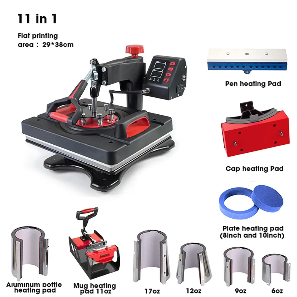 5 in 1 Automatic Hot Stamping Machine New Household Printing for T-Shirt and Cup Heat Transfer Stamp Machine
