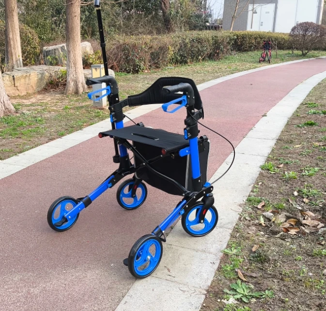 Wholesale 4 wheels Folding Adult Rollator Walker for Disabled