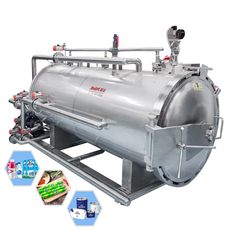 New automatic canned steam retort industrial retort water spray sterilization retort with PLC