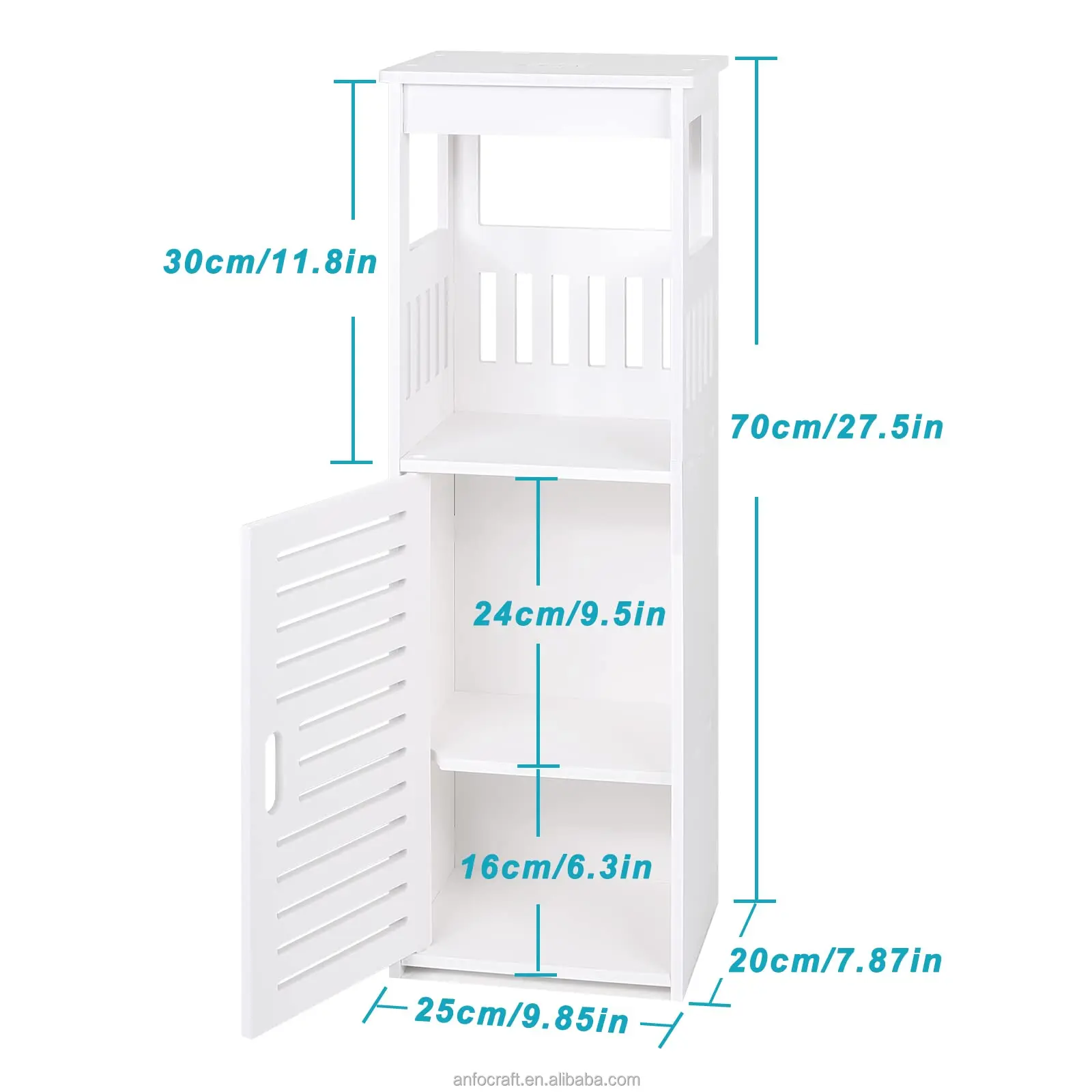 Bathroom Bamboo Storage Cabinet Freestanding Floor Cabinet with Door for Shoes Tools in Living Room Bedroom Hallway Kitchen Use