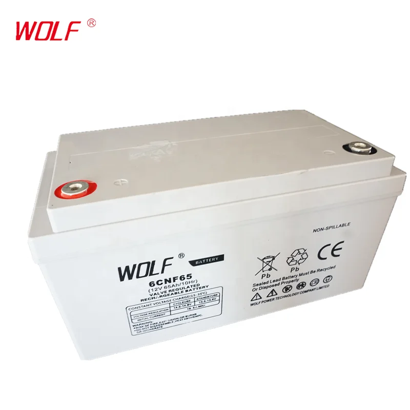 Agm Lead Acid Rechargeable Maintenance Free Deep Cycle 12v 65ah Solar Battery for Energy Storage System