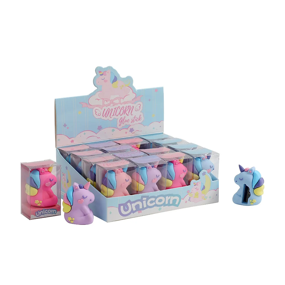 Paint you Fashion Cartoon Unicorn Shaped Kawaii School Supplies Stationery Pencil Sharpener for Students School