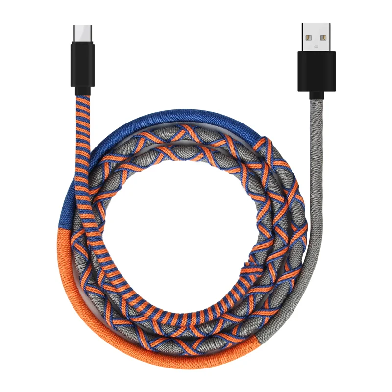 URIZONS Hot Selling mobile charger cable nylon braided cable micro usb cable 1m fast charging