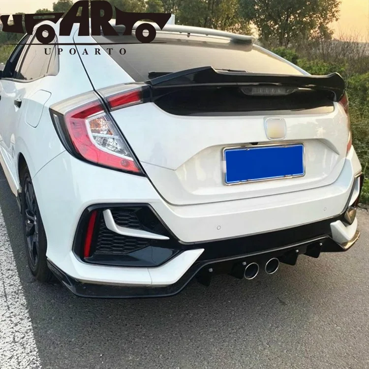  M4 style rear spoiler for Honda Civic Hatchback 5Doors ABS Plastic Carbon Fiber Boot Lip Rear Trunk Wing High Kick Spoiler