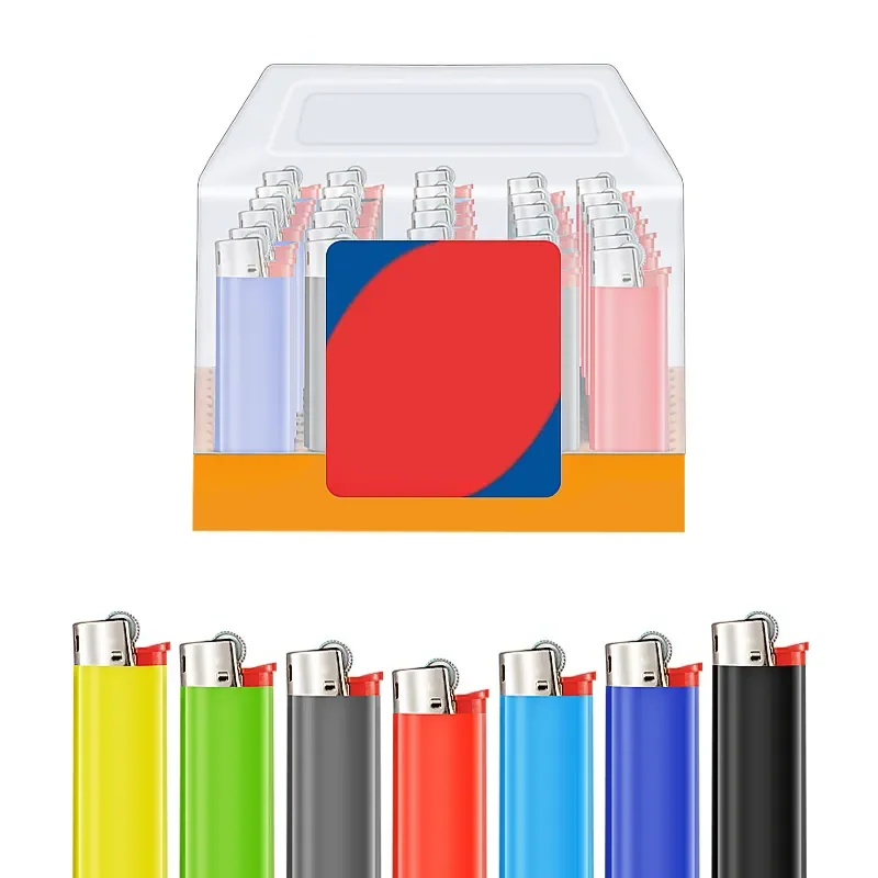 Pack of 50+3 Free Plastic Windproof Gas Cigar Lighters Mini J25 & Maxi J26 Lighters in Bulk Classic Design Lighters Cheap Price