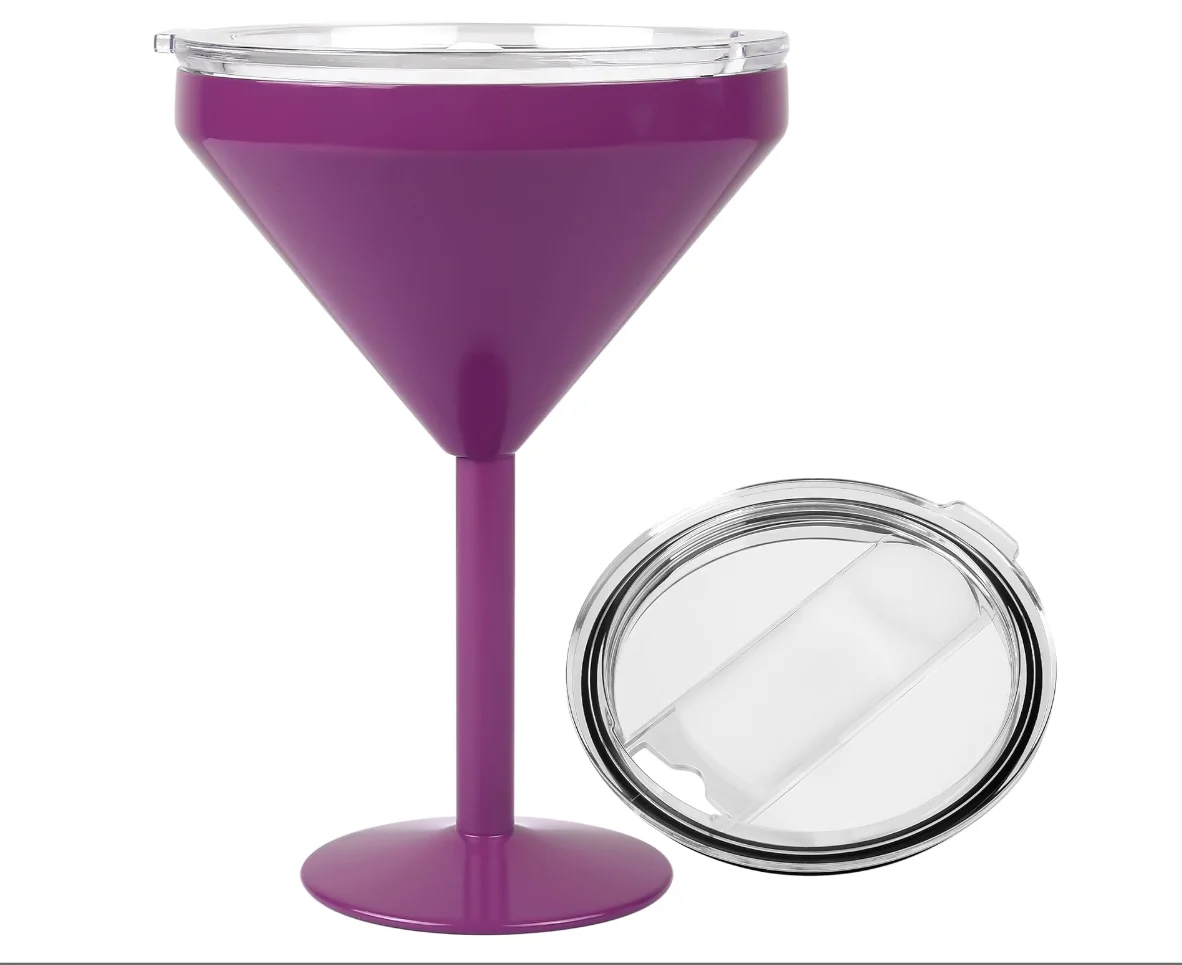 8oz Stainless steel Martini glass Vacuum insulated Martini glass with lid suitable for cold drinks icecream juice and margaritas
