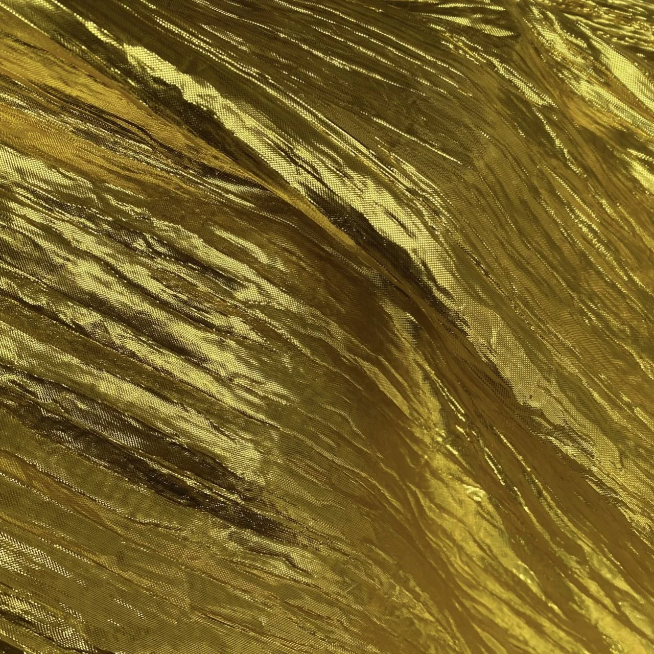Crinkle  Metallic Gold fabric for skirt dress