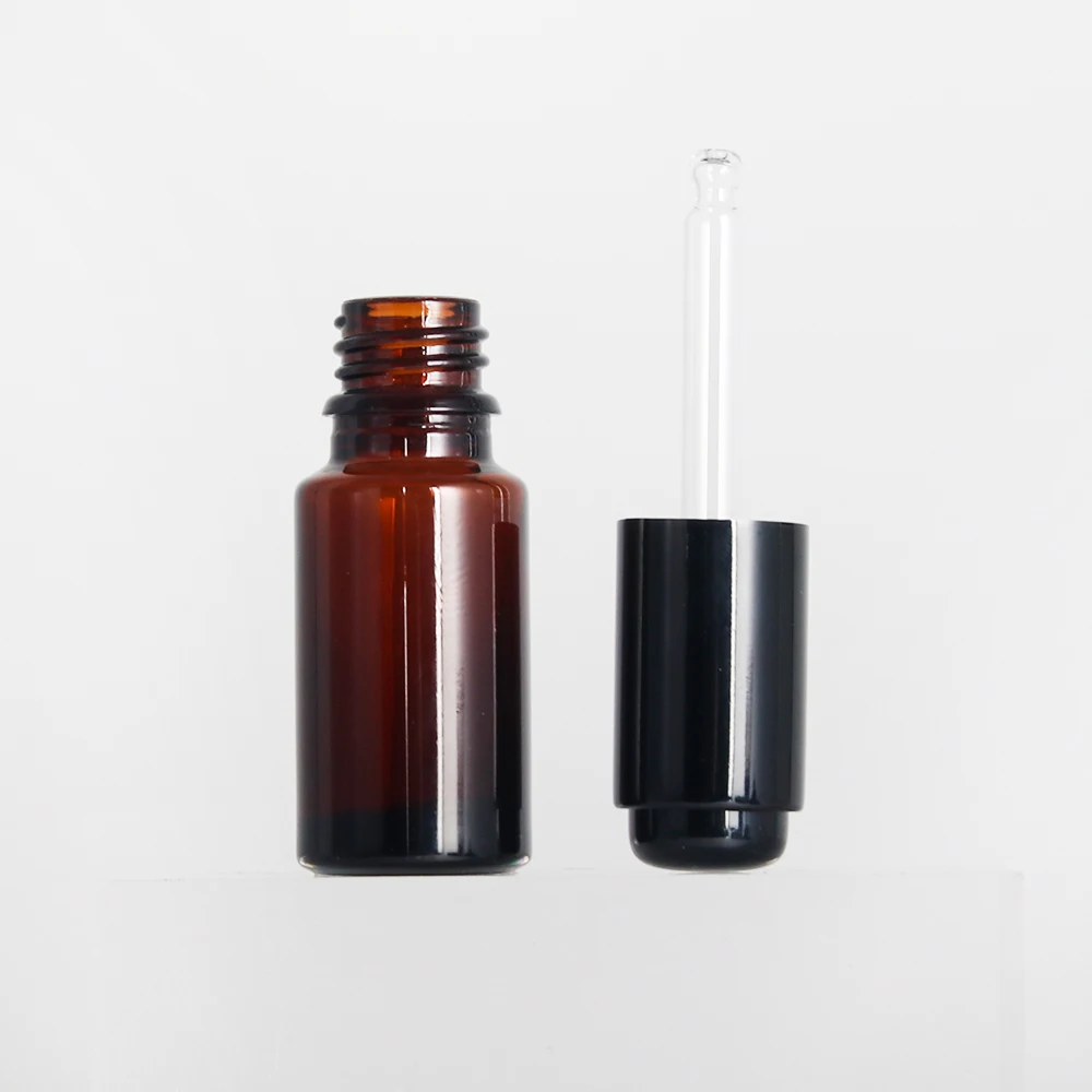 Dropper Types Cosmetics Packaging Amber Glass Dropper Bottle for Serum Essential Oil Skincare-Clear Pipette Container