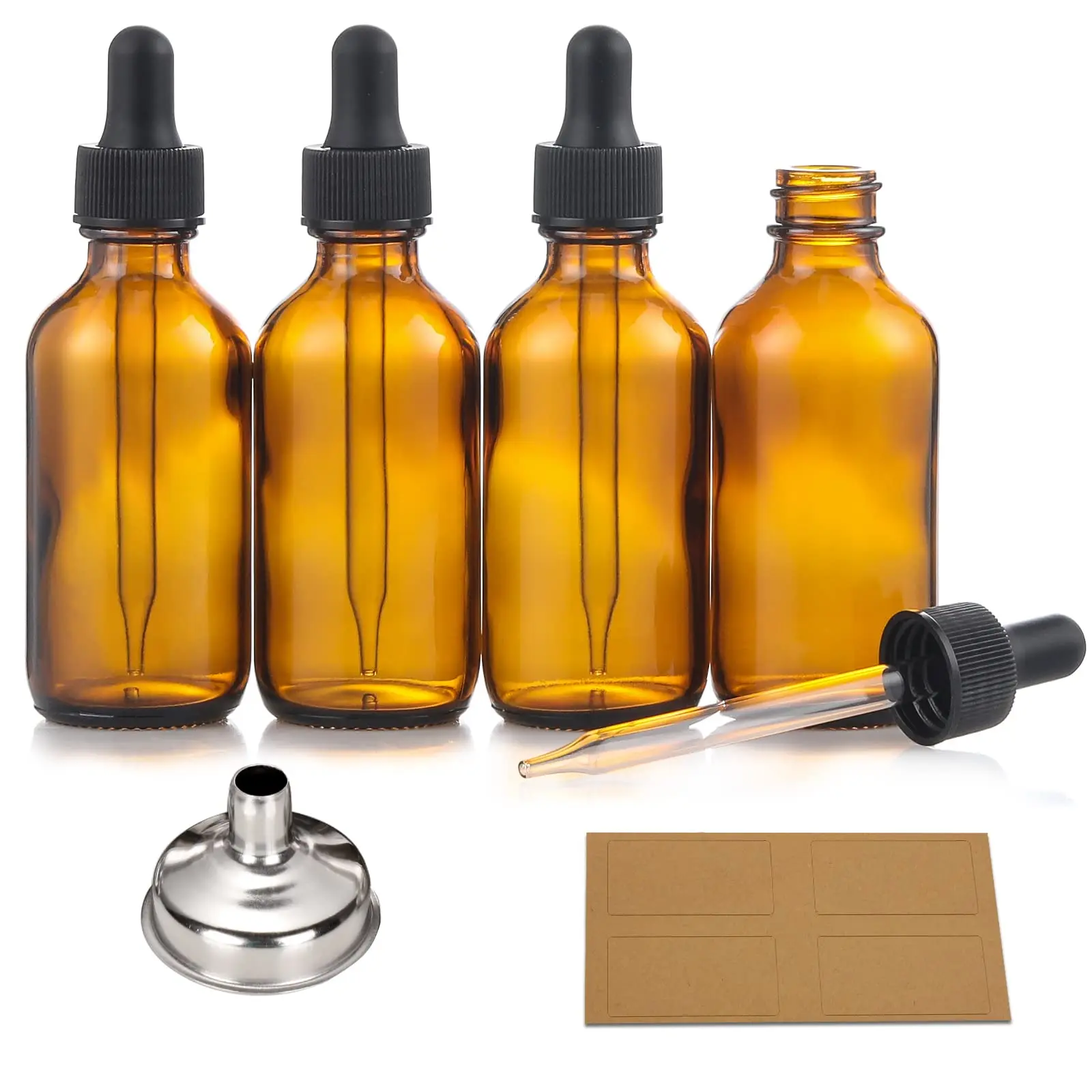 1 Oz 2oz 30ml 2 Oz 60 120 Ml 100ml Round Glass Dropper Bottles Clear Amber Essential Oil Dropper Glass Bottles With Screw Cap