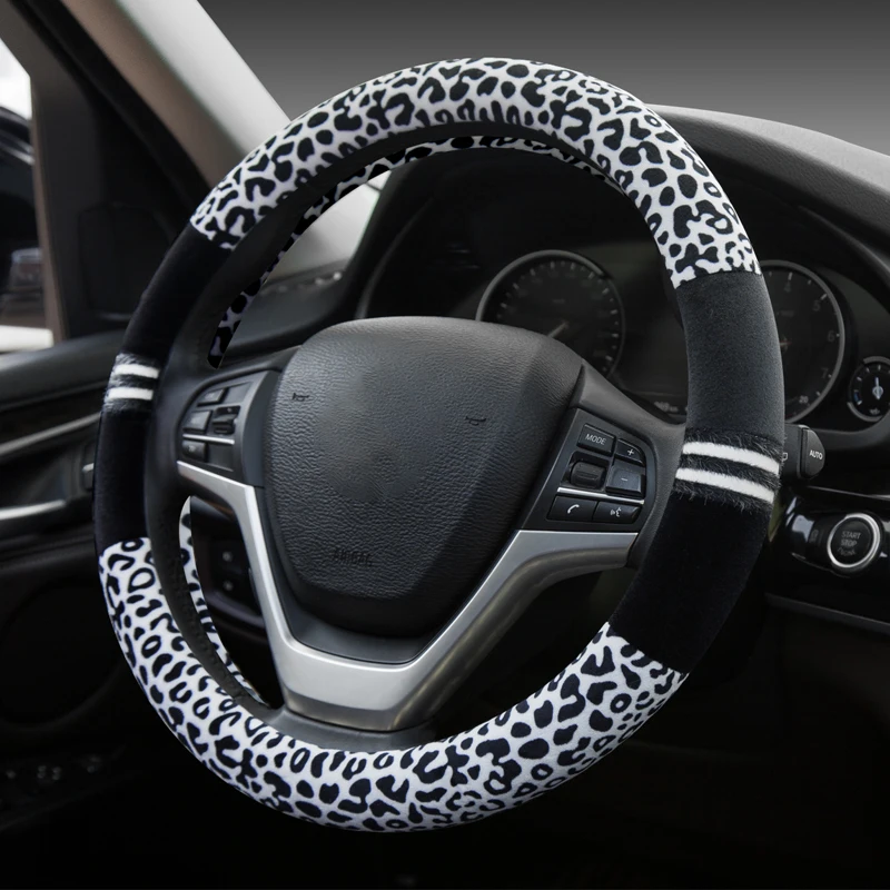 
Low MOQ Rubber Inner Ring Material Short Fur Plush Steering Wheel Cover 