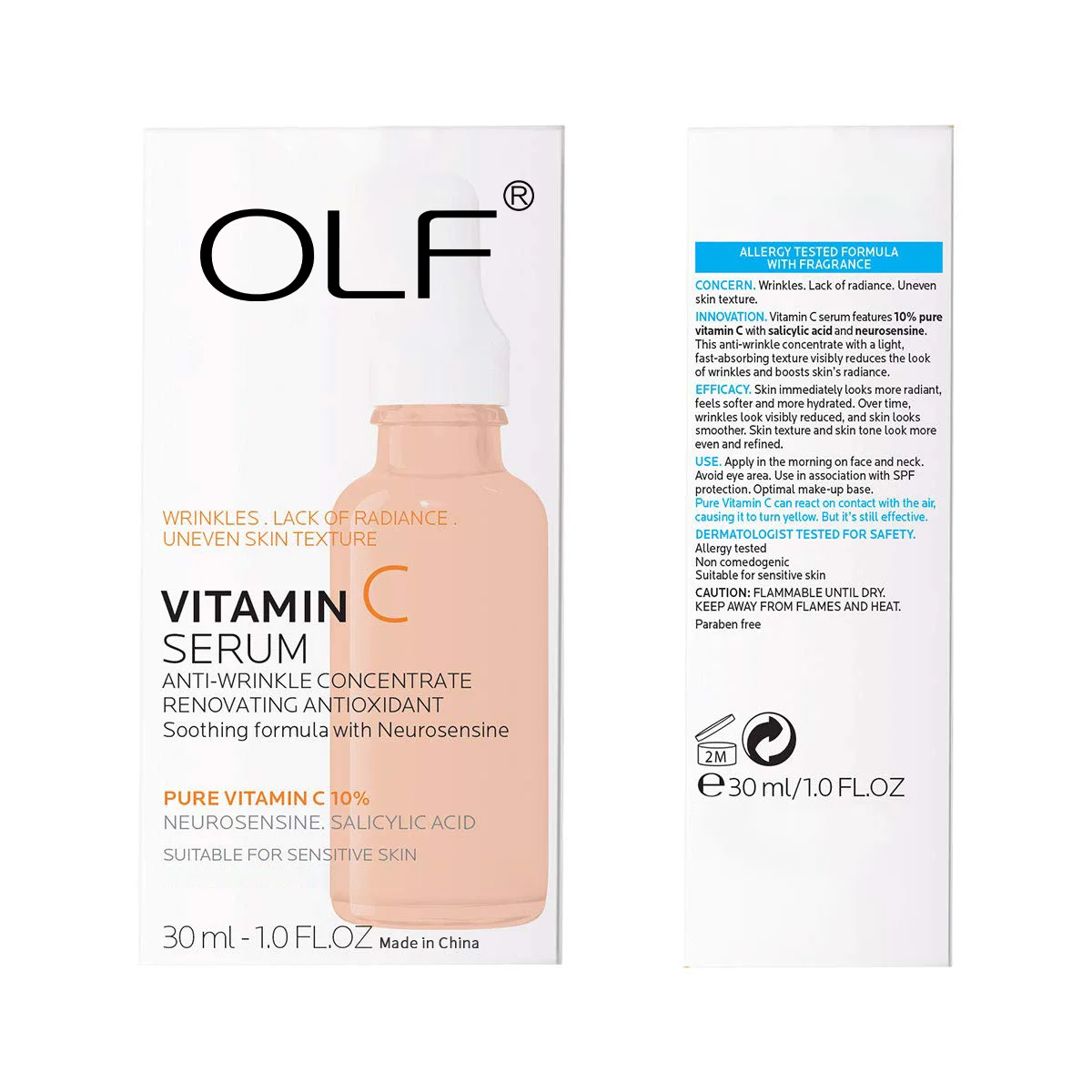 Private Label Best Face Antioxidant Hyaluronic Acid Pure Natural Vitamin C Serum