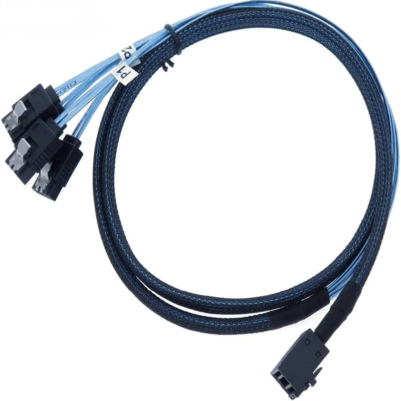 Кабель питания для жесткого диска MINI SAS HD 4I на SATA 7P 0,5 м с защелкой x4, внутренний соединитель
