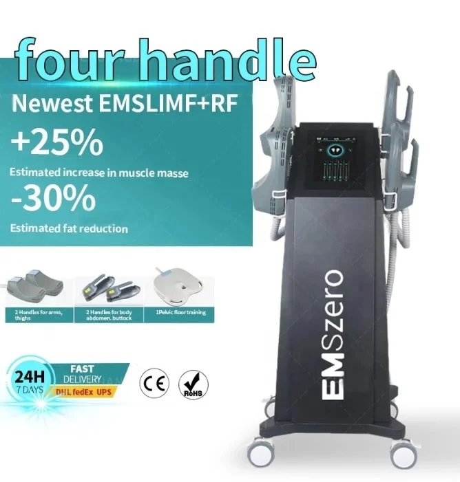 most popular DUOZI  EM-108 EMS sculpt electromagnetic 2/4/5 handles HI-EMT RF EMSzero muscle shape stimulator sculpting machine