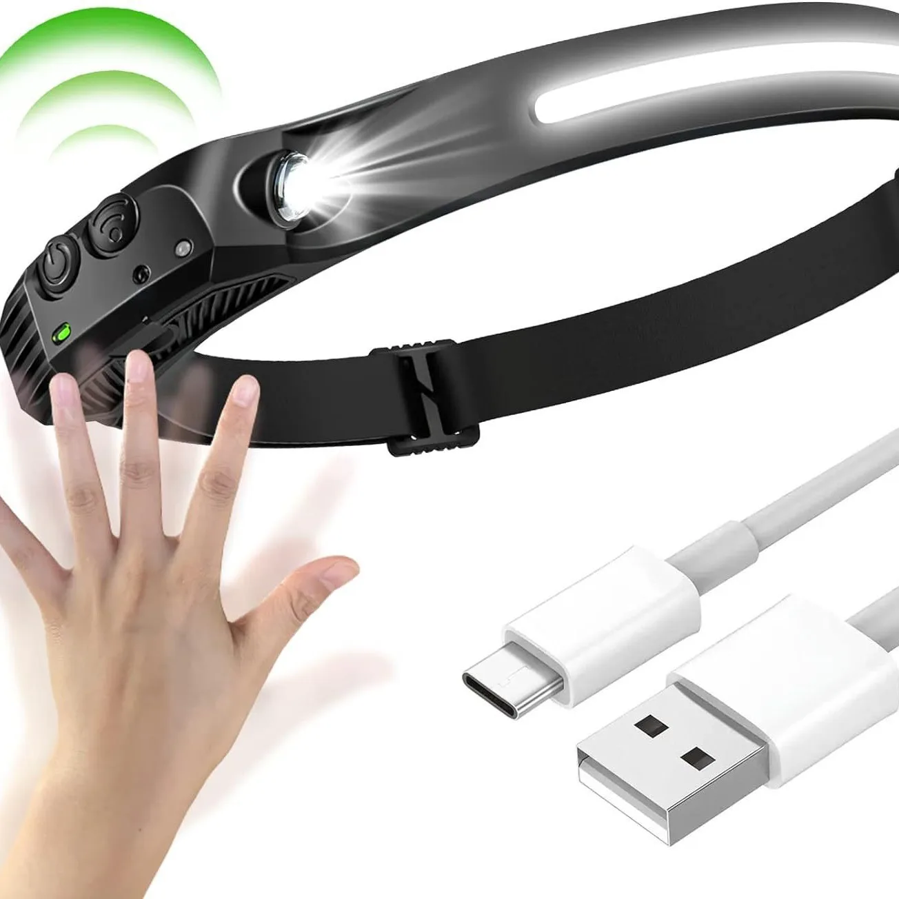 Super Bright High Power COB Motion Sensor Widen Beam Rechargeable Waterproof Headlamp For emergency