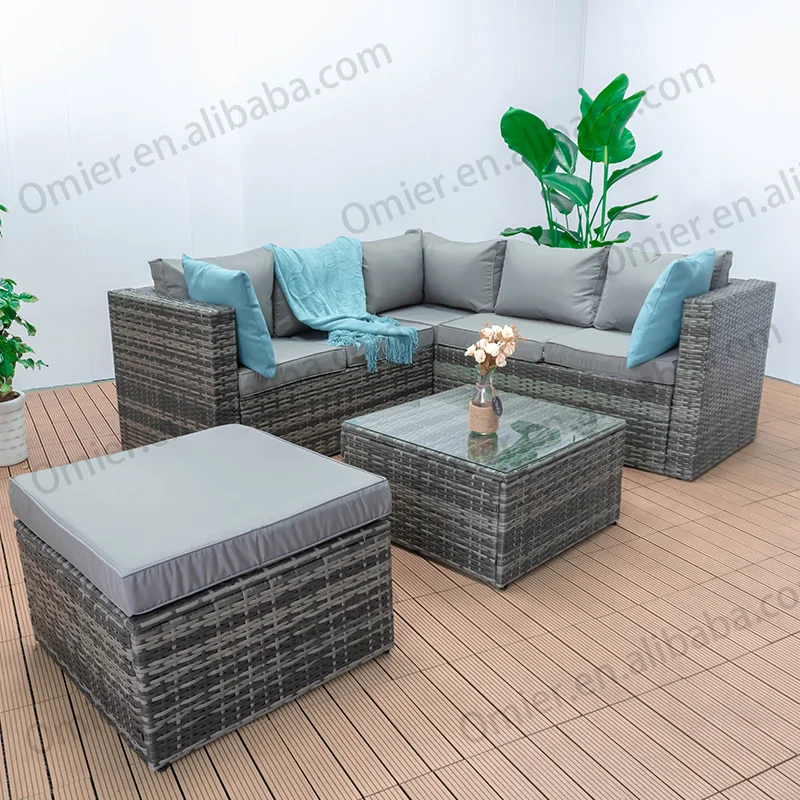 China Manufacturer Direct Sale New Italy Rattan Wicker Outdoor Garden Complete Set of Tables and Sofas Outdoor Furniture Sets