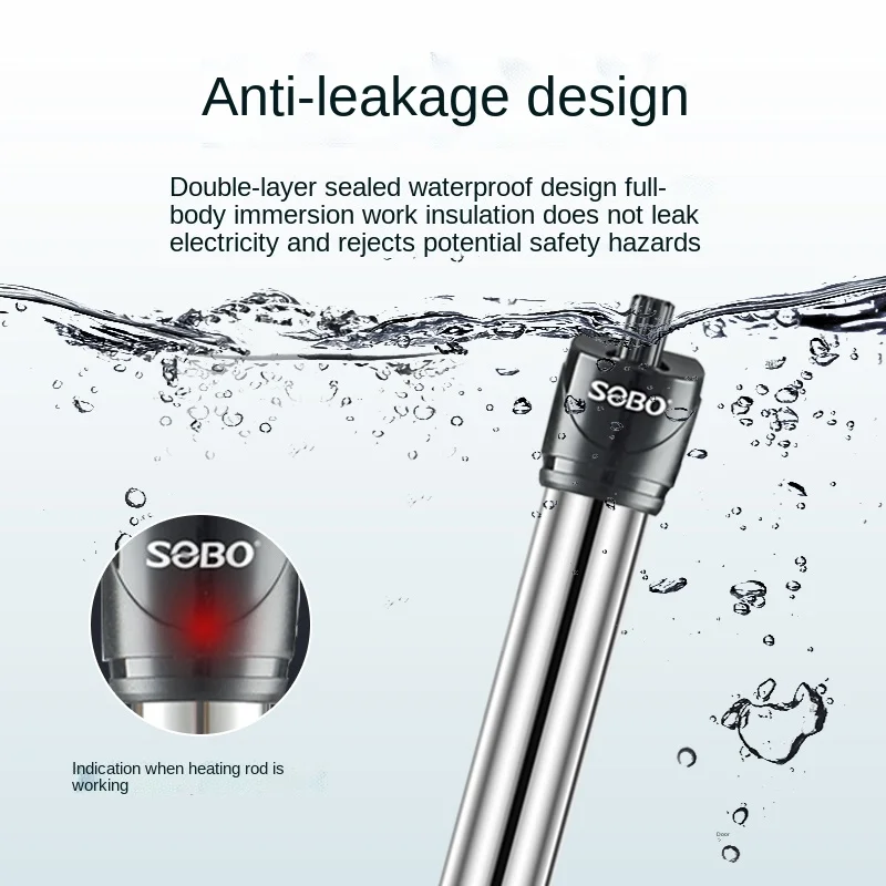 SOBO stainless steel heating rod hc-300W fish tank heater heating rod thermostat