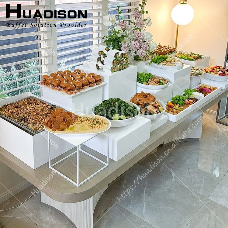 Стол для украшения отеля Huadison акриловый набор десерта подставка закусок белый
