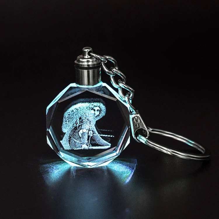 Фабричная дешевая оптовая продажа K9 led сублимационный кристалл-брелок под заказ 3d лазерная гравировка тыкать кристалл брелок с подарочной коробкой