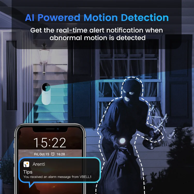 Laxihub Smart WiFi Door Camera Event Recording Doorbell With Cam