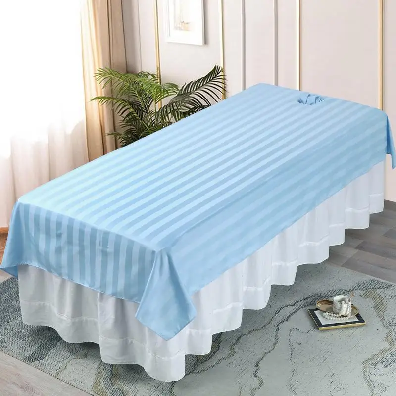 Wholesale Polyester Stripe SPA Sheet Massage Table Sheet