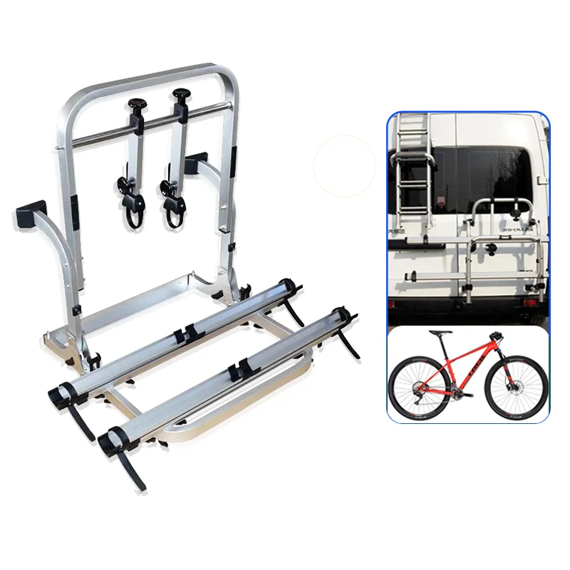 campers Bumper Aluminum Alloy  Campervan  Bike Racks with Folding function Travel Trailer RV