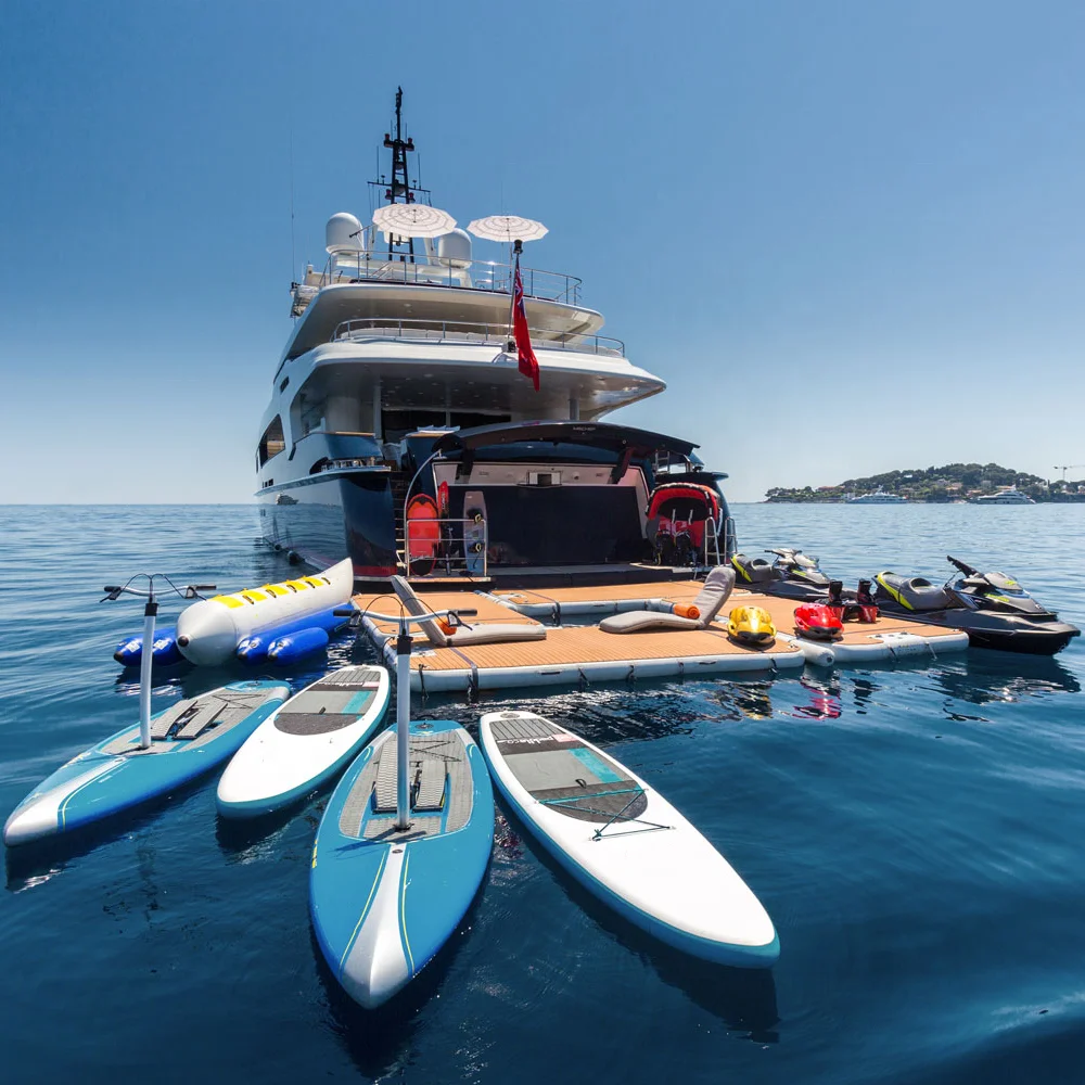 Double Layer Ocean Pool Float Yacht Dock Platform Inflatable Sea Swimming Pool with Net