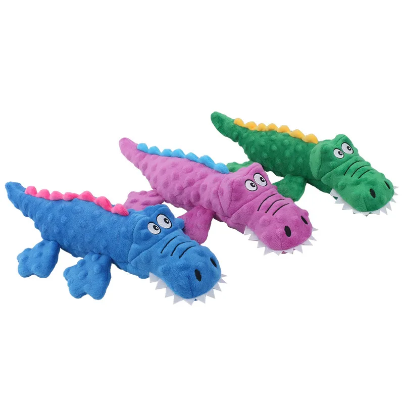 Stock Squeaky Pet Toy Crocodile Plush Pet Toys Durable Chew Teeth Cleaning Pet toy factory