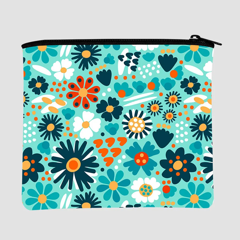 Eco Friendly Environmental 3D Sublimation Digital Printing Recycled Material RPET 300D Coin Purse Makeup Cosmetic Pouch Bag