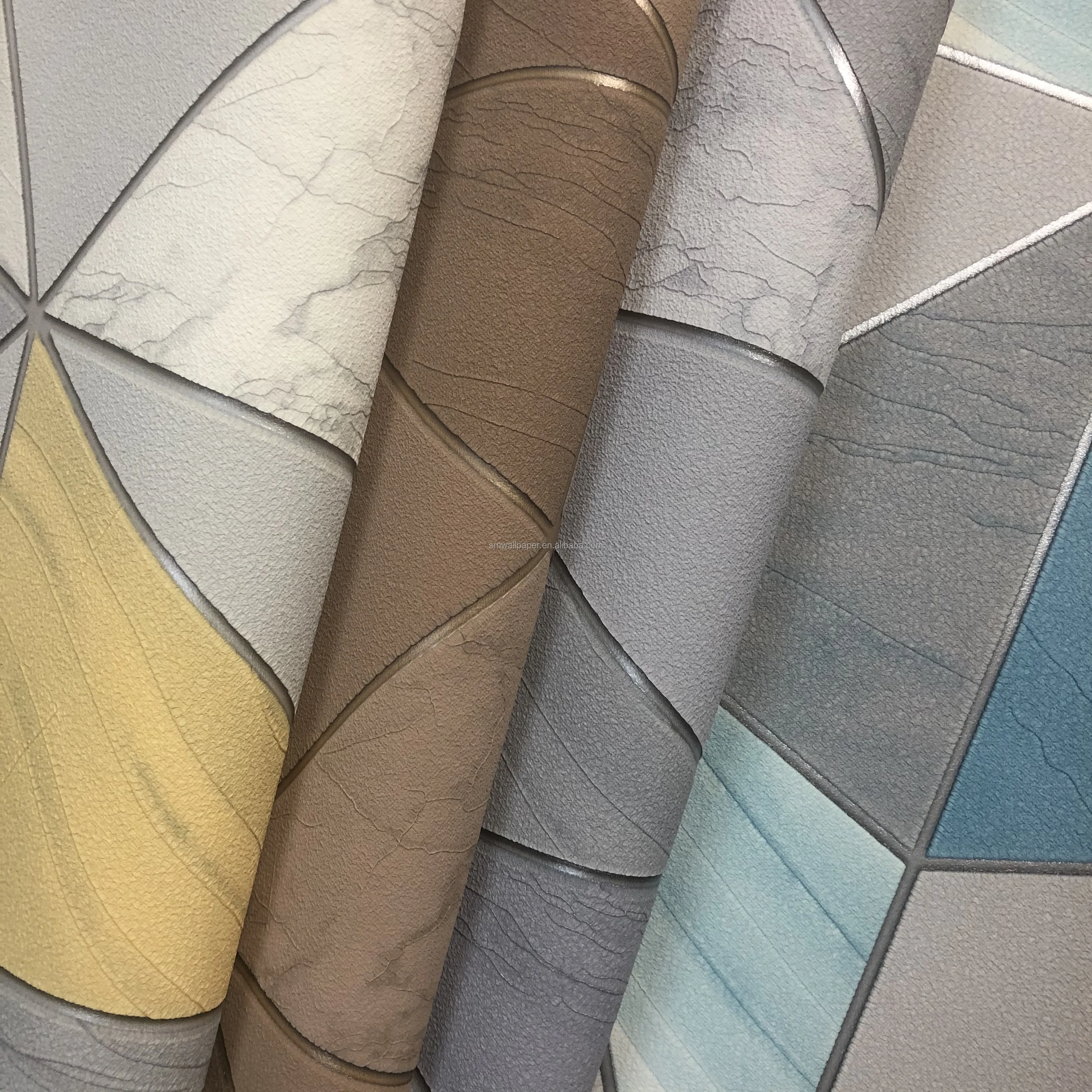 Modern Style 3D Foam Wallpaper High Quality Paper Back Wallpaper Home Decoration Velvet 3D Wallpaper