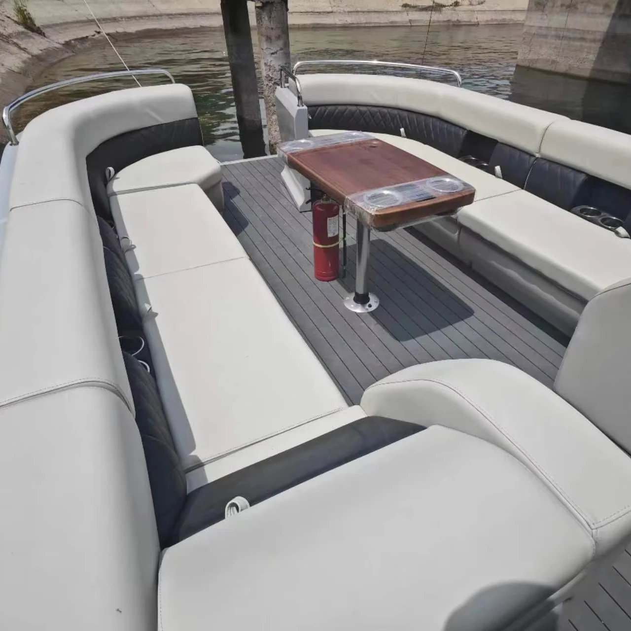 New design 30ft Fiberglass luxury series lake&river relaxing water party leisure pontoon boat hot sale