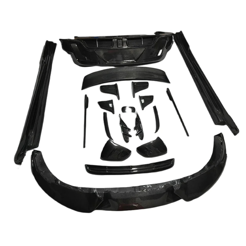 Высококачественный новый комплект кузова из углеродного волокна m style для Porsche Taycan передняя губа задняя диффузор боковая юбка спойлер