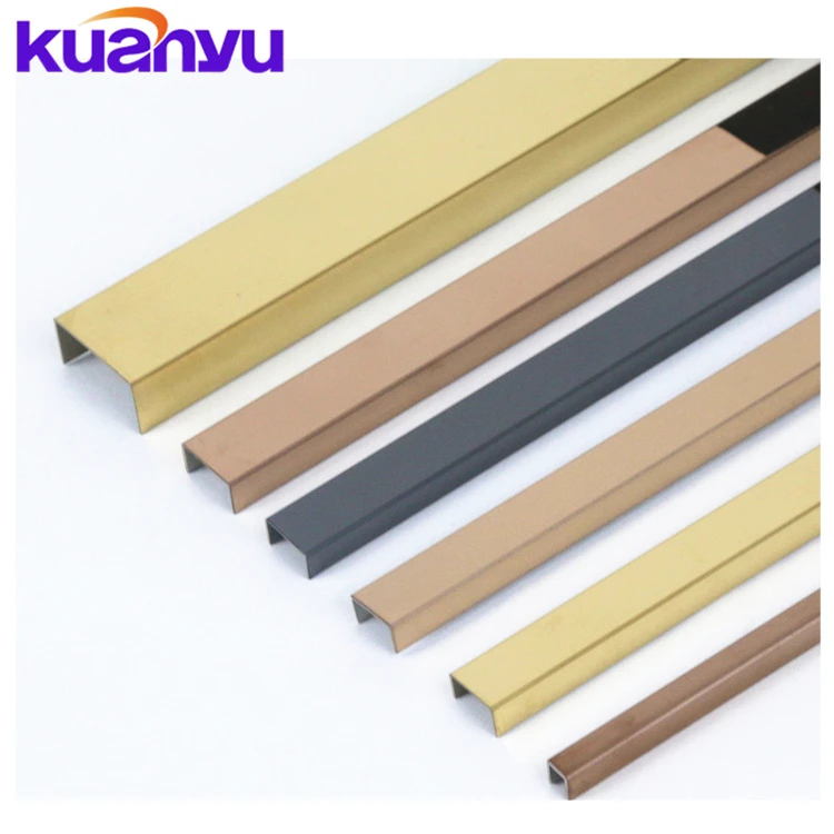 Stainless Steel Tile Trims Sus201 Sus304 Wall Tile Corner Edge Tile Trim For Washroom Walls Strip