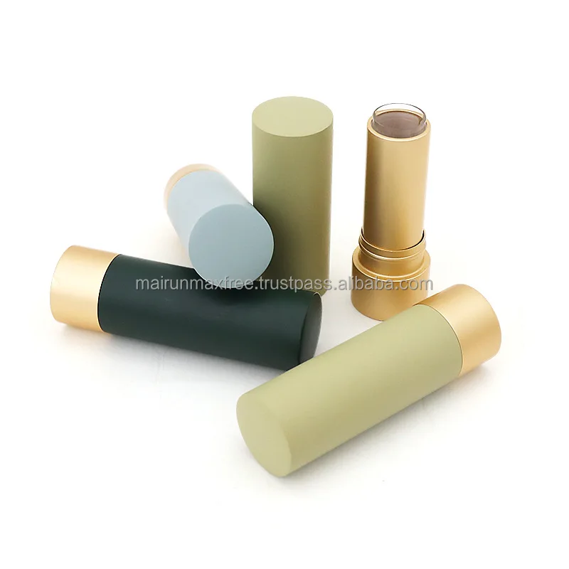 Maxfree Unique Design Shiny Red Push Up Empty Round Aluminum Lipstick Tube