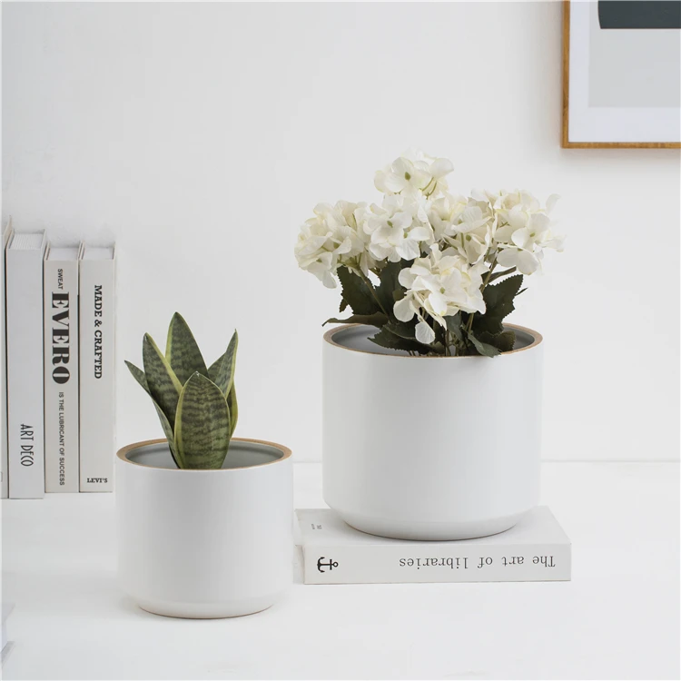 Wholesale matte colored modern nordic style home decor indoor large floor ceramic succulent planter plant flower pot in bulk