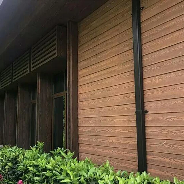 natural style country house exterior siding wall decorative cement wooden grain panel