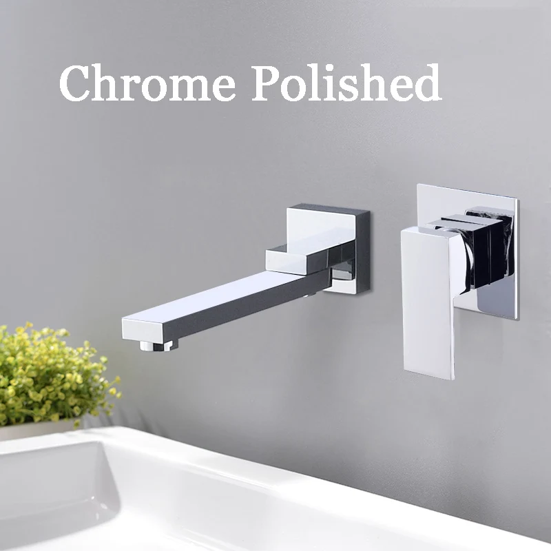 Wholesale and Retail Waterfall Spout Basin Faucet  Chrome Bathroom Washing Basin Tap Wall Mounted Single Handle hot cold faucet